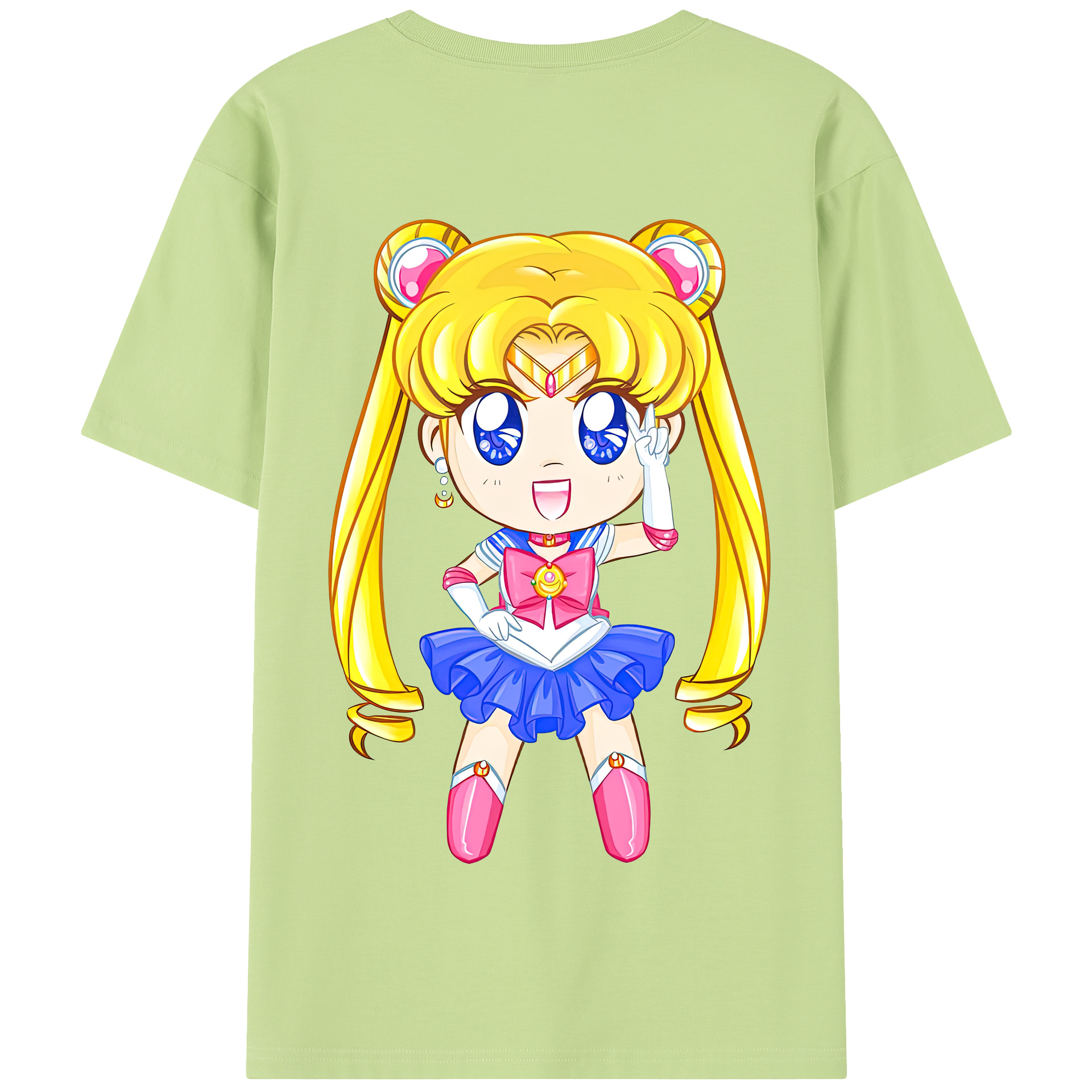 （画像用） 美少女戦士セーラームーン 月野 うさぎ つきの うさぎ Sailor Moon Tsukino Usagi 綿100％半袖Tシャツ（背面プリント）